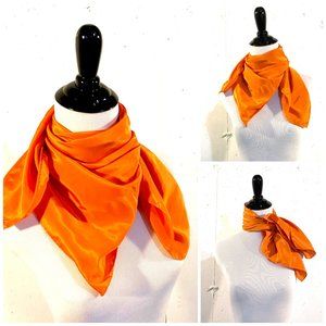 Vintage Circa 1980s, Versa by Vera, Orange Scarf, Satin Scarf, Scarf Collectors